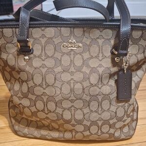 Coach Brown Signature Tote Bag